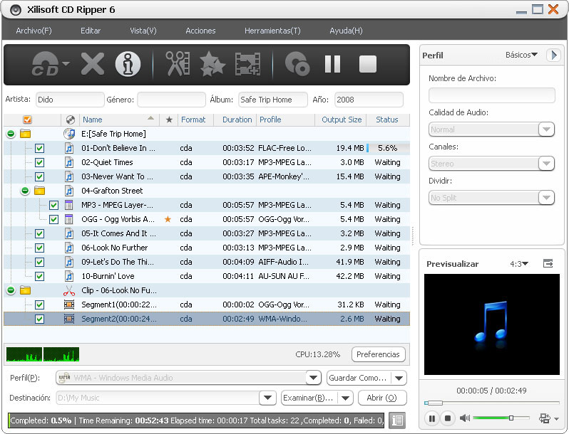Xilisoft CD Ripper - Screenshot