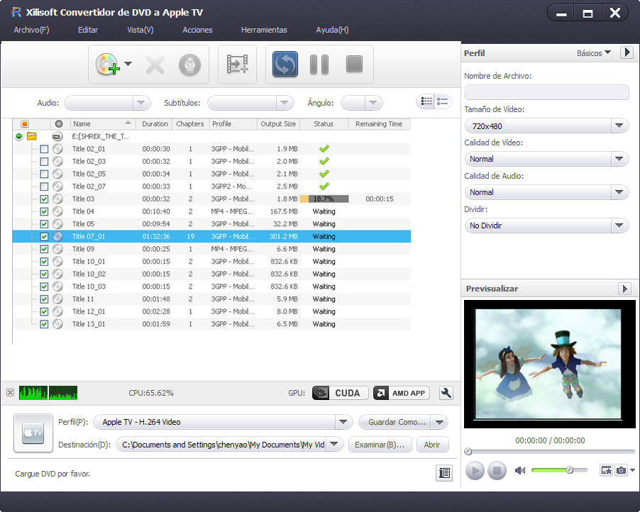 DVD a AppleTV Convertidor - Screenshot