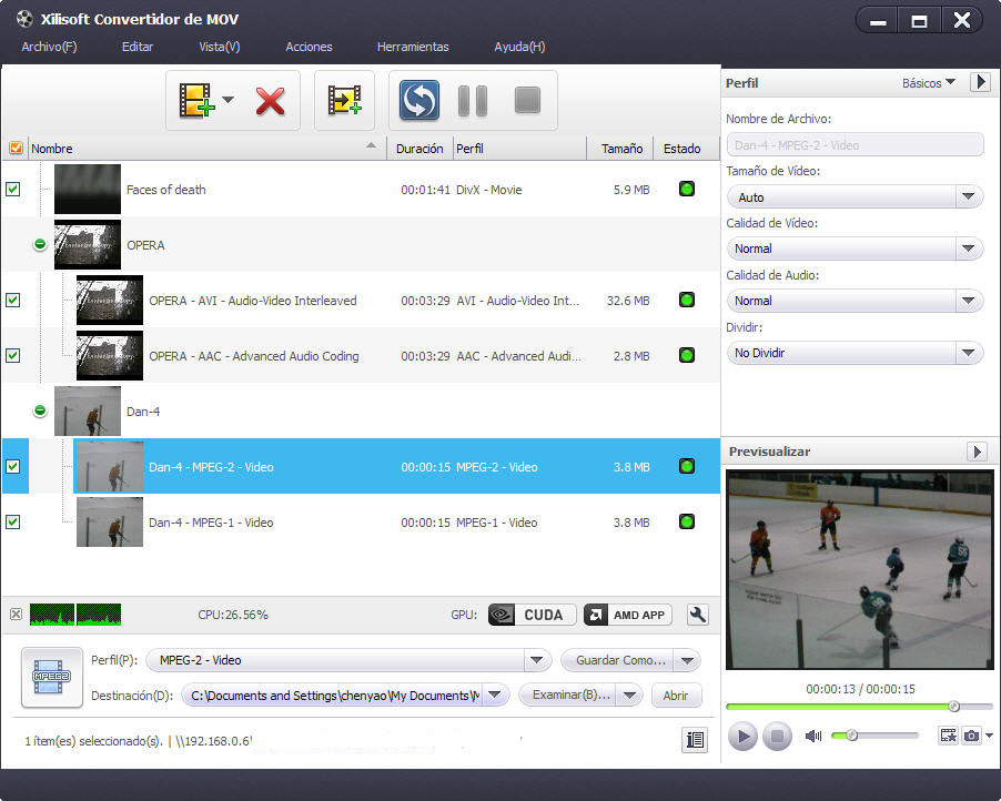 MOV Convertidor -  Screenshot
