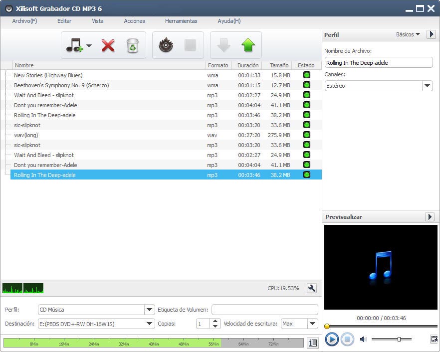 Grabar CD MP3 - Screenshot