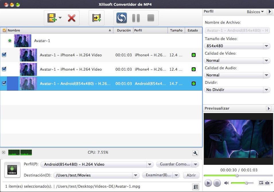 MP4 Convertidor Mac - Screenshot