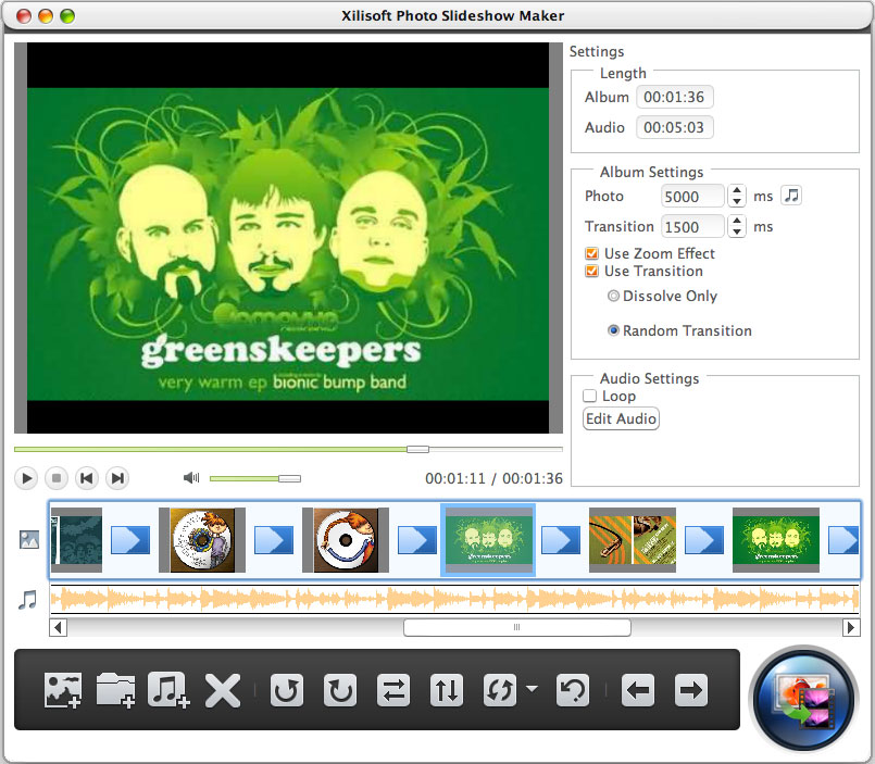 Xilisoft Crear Foto Slideshow para Mac - Sreenshot