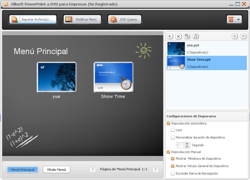  Xilisoft Convertidor de PowerPoint a DVD - Sreenshot