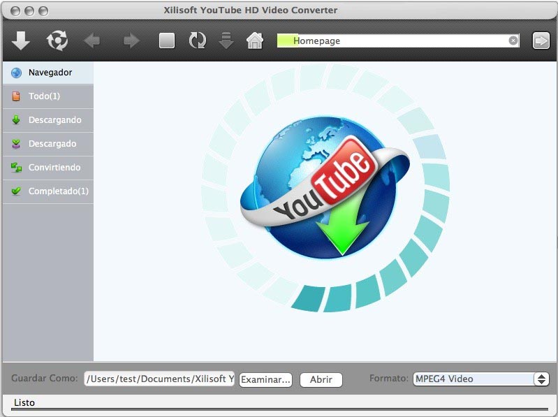 YouTube HD Video Convertidor Mac - Screenshot