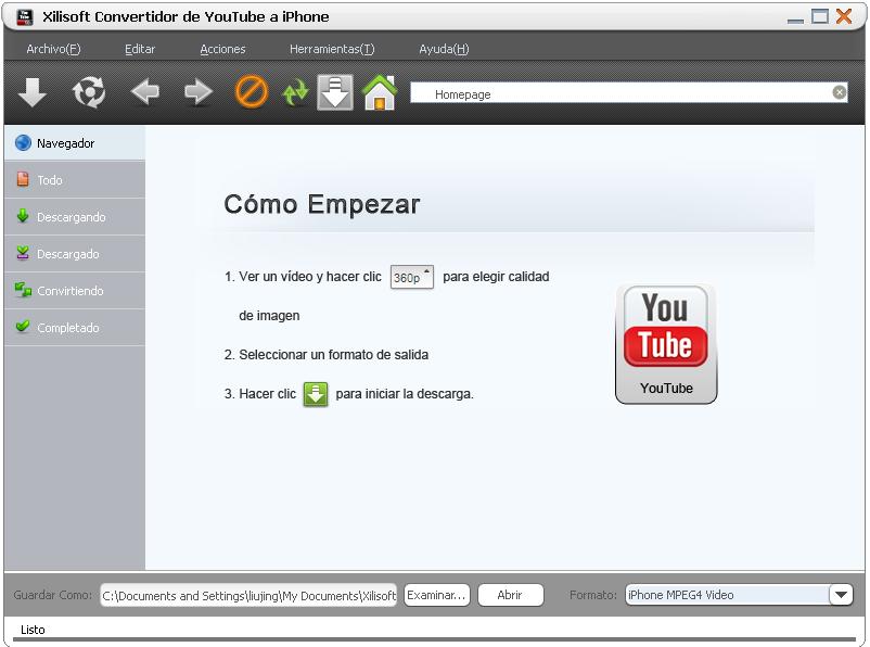  Xilisoft Convertidor de YouTube a iPhone - Sreenshot